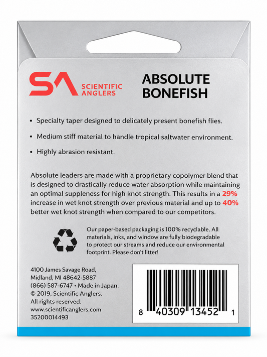 Absolute Bonefish Saltwater Tapered Leader 10ft