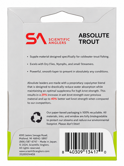 Absolute Trout Freshwater Tapered Leader 7.5ft