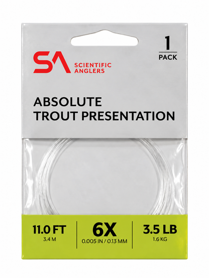 Absolute Trout Presentation Freshwater Tapered Leader 11ft
