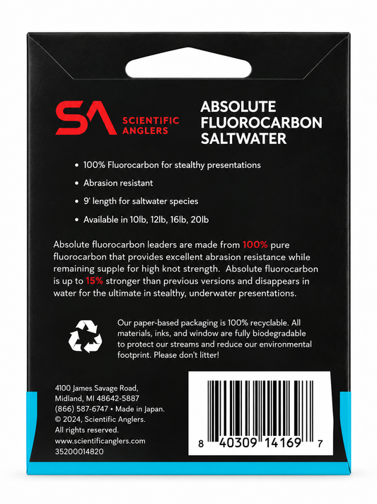 Absolute Fluorocarbon Saltwater Tapered Leader 9ft